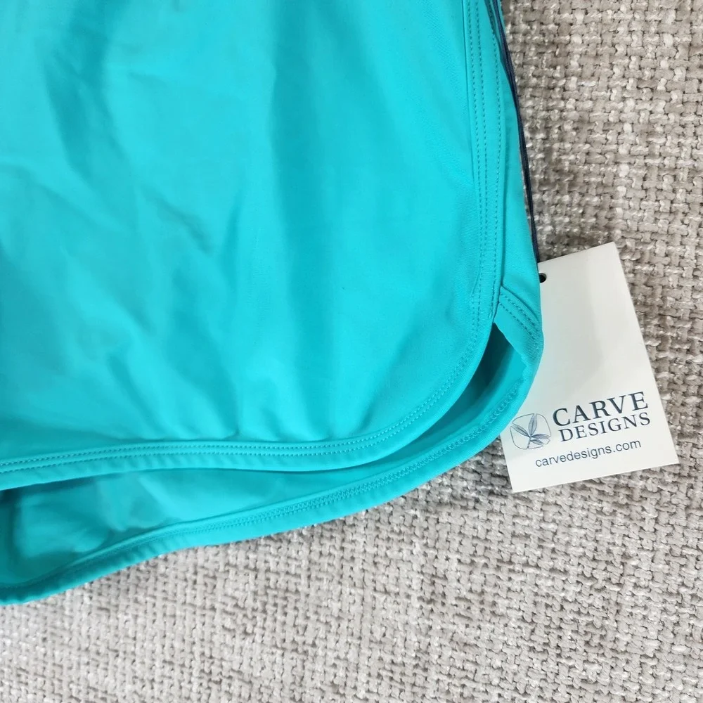 Carve Designs Womens M Board Shorts Aqua Stretch Lined Pockets Swimwear NWT